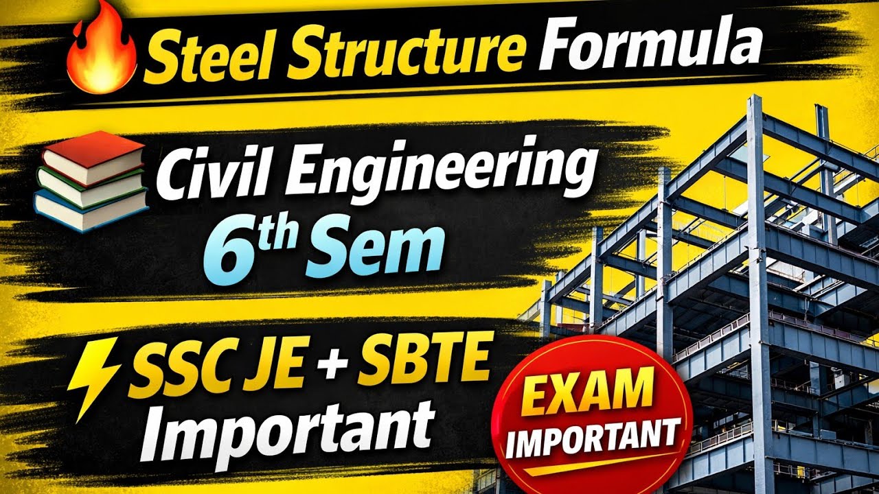 6th Semester Steel Structure Important Formula 📚 | Civil Engineering #shorts #civilformula #enginee