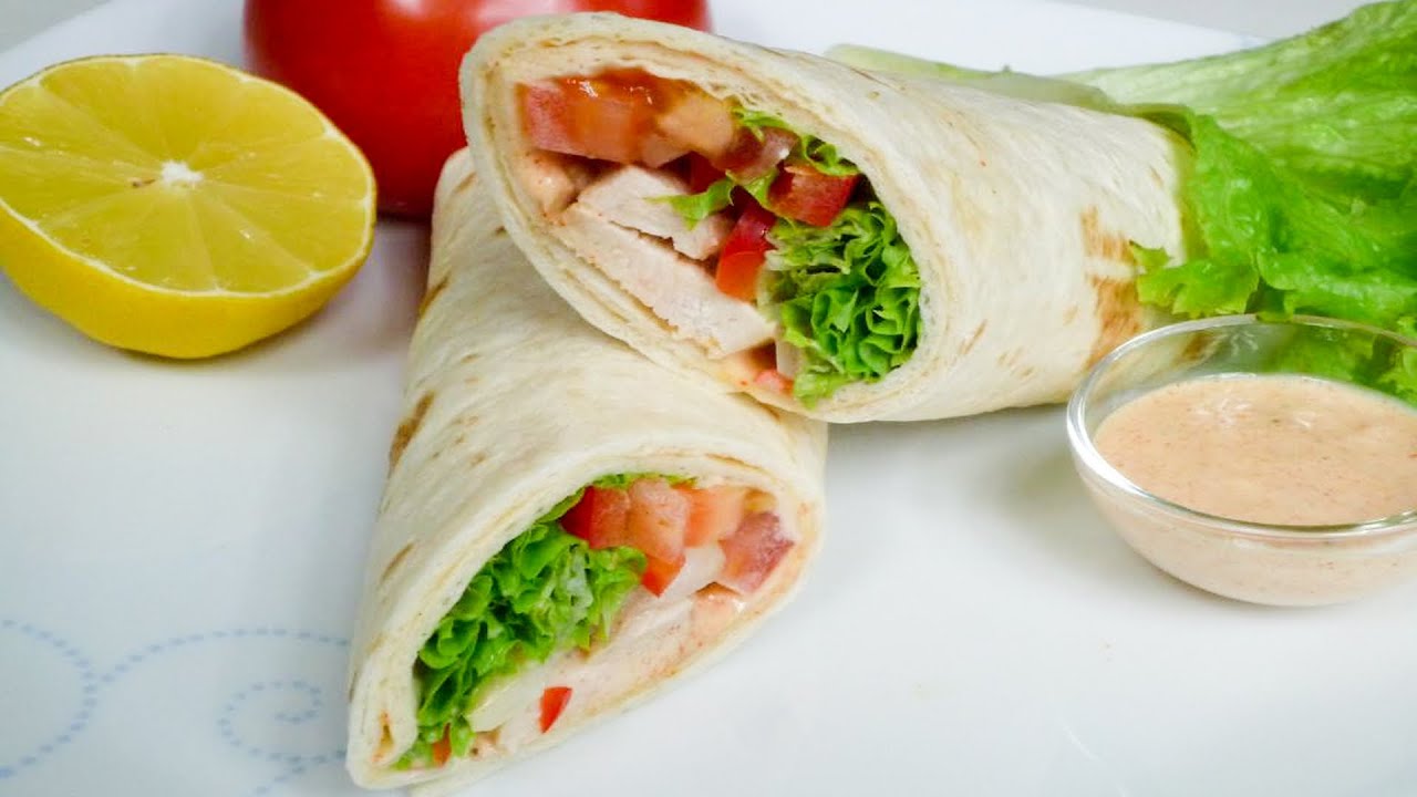 Wraps mit Hähnchenbrustfilet  | Einfaches Rezept für zu Hause