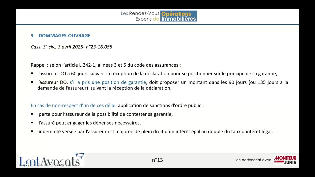 Rendez-vous Experts Opérations Immobilières : Actualité du droit de la construction