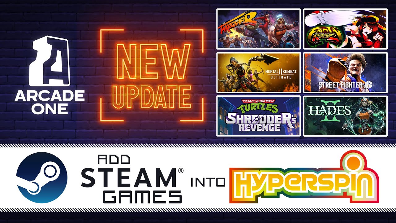 ARCADE ONE: NEW UPDATE - How to Add STEAM PC Games into Hyperspin RocketLauncher + Keyboard2Xinput