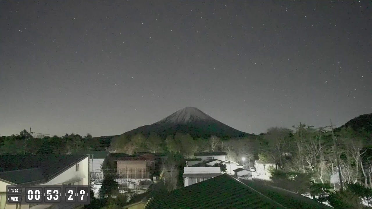 流星の富士山ライブカメラで星空観察！Meteor starry night Mount fuji live camera!