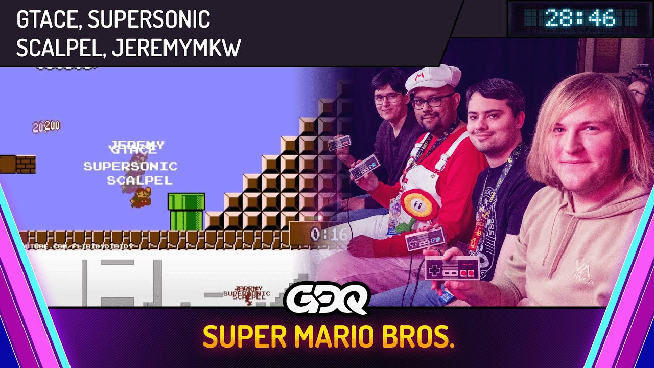 Super Mario Bros. by GTAce, SuperSonic, scalpel, JeremyMKW in 28:46 - Awesome Games Done Quick 2025