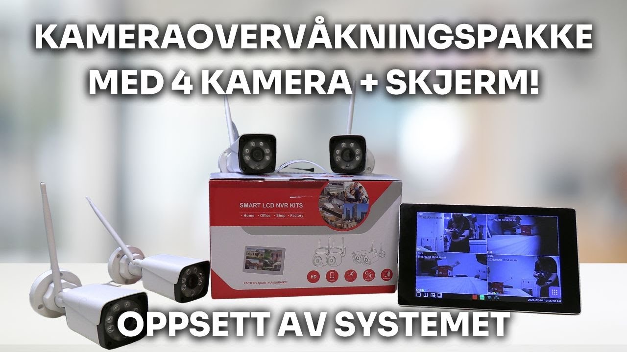 Kameraovervåkningspakke Med Skjerm | Oppsett Av Systemet