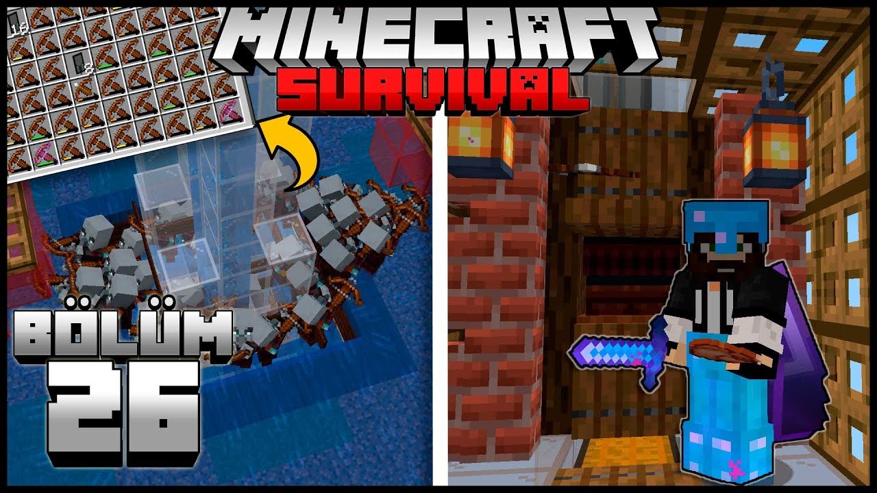 YAĞMACI KULESİNDE SINIRSIZ EŞKIYA XP , KÖTÜ İŞARET ve ARBALET FARMI┇Minecraft Survival ▹Bölüm 26