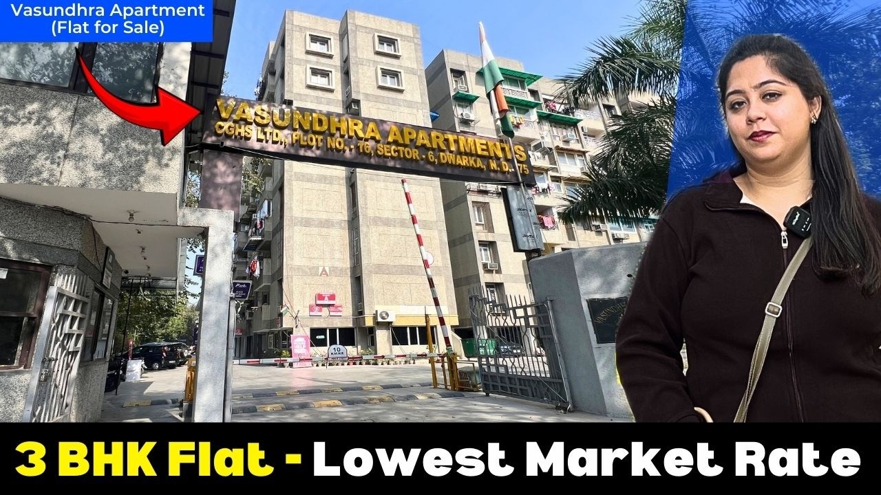 बड़े कमरे - 3 BHK Society Flat for Sale - Dwarka Sector 6, Delhi (Vasundhra Apartment)