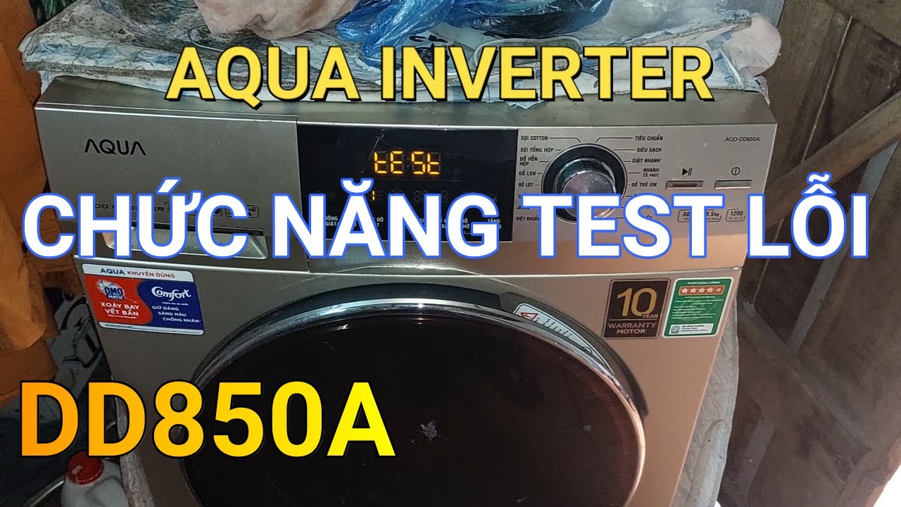 Test lỗi máy giặt Aqua inverter cửa ngang || ❤️ Điện lạnh Mai Chi ❤️