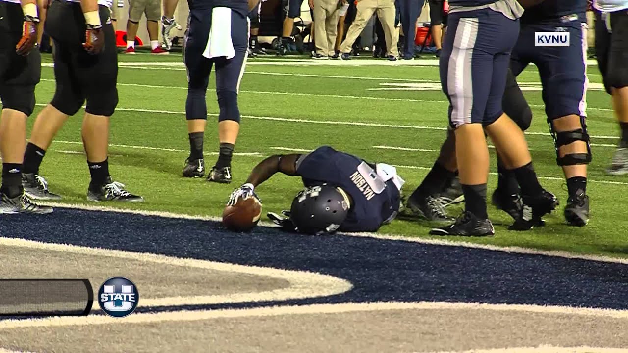 JoJo Natson holds on after a brutal hit vs. Idaho State