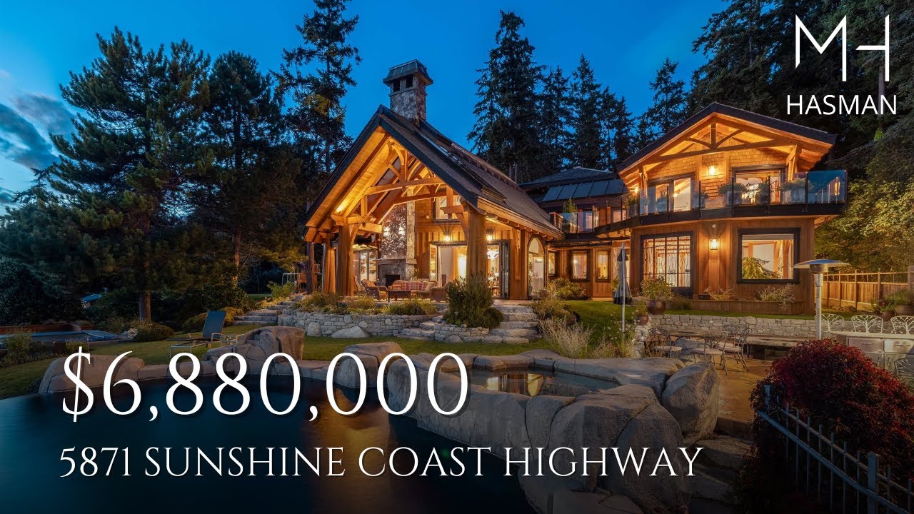 An Architectural West Coast Masterpiece on a Private almost 1 Acre Waterfront Estate in Sechelt, BC