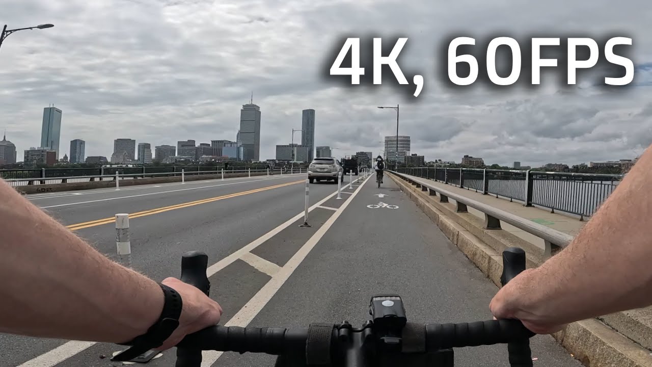 POV Bike Ride through Boston and Cambridge (No Talking) - Virtual Cycling [4K, 60FPS]