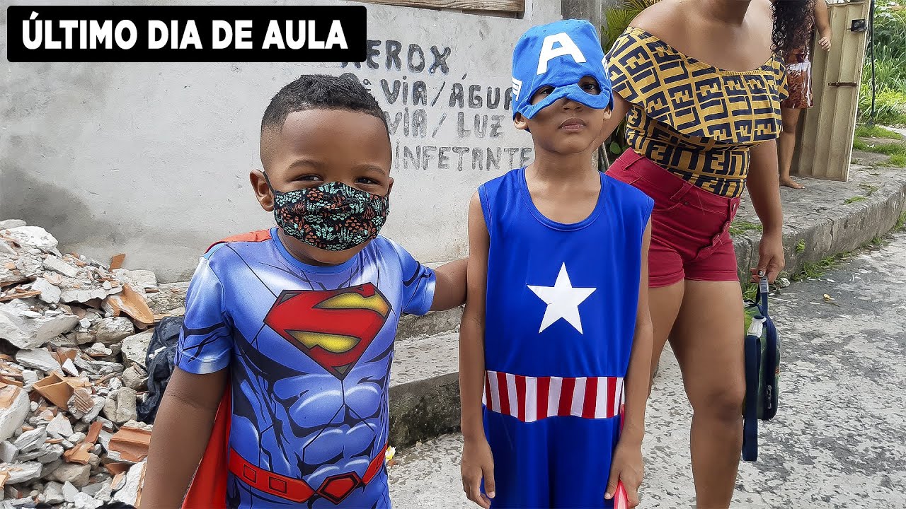 ÚLTIMO DIA DE AULA NA ESCOLA DE VITINHO - FANTASIA CAPITÃO AMÉRICA |  Nathy Santos