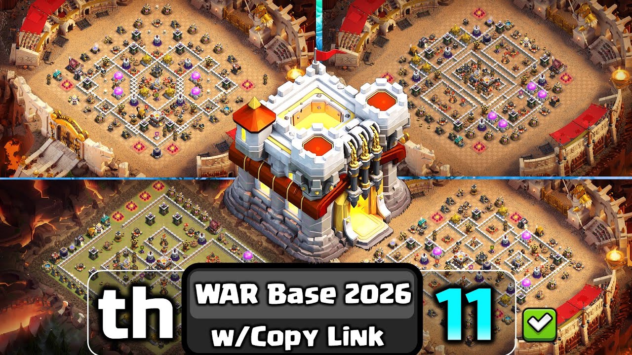 ТОП-7 баз для войны TH11 2025, база TH11 против 3 звезд в войне, база TH11 в CWL Clash of Clans