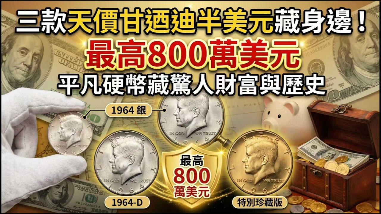 家中舊硬幣竟值800萬？全球最貴甘迺迪半美元TOP3！三款天價甘迺迪半美元藏在你身邊！