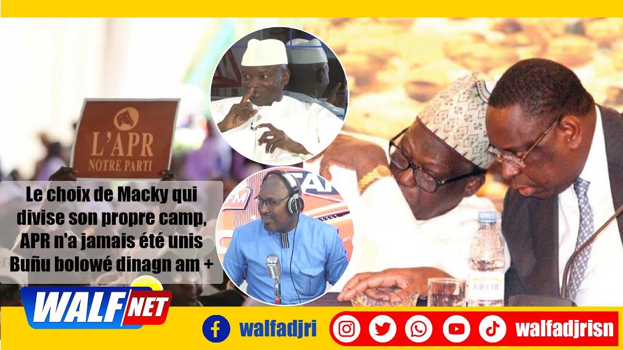 Le choix de Macky qui divise son propre camp, APR n'a jamais &eacute;t&eacute; uni selon Adama Fall