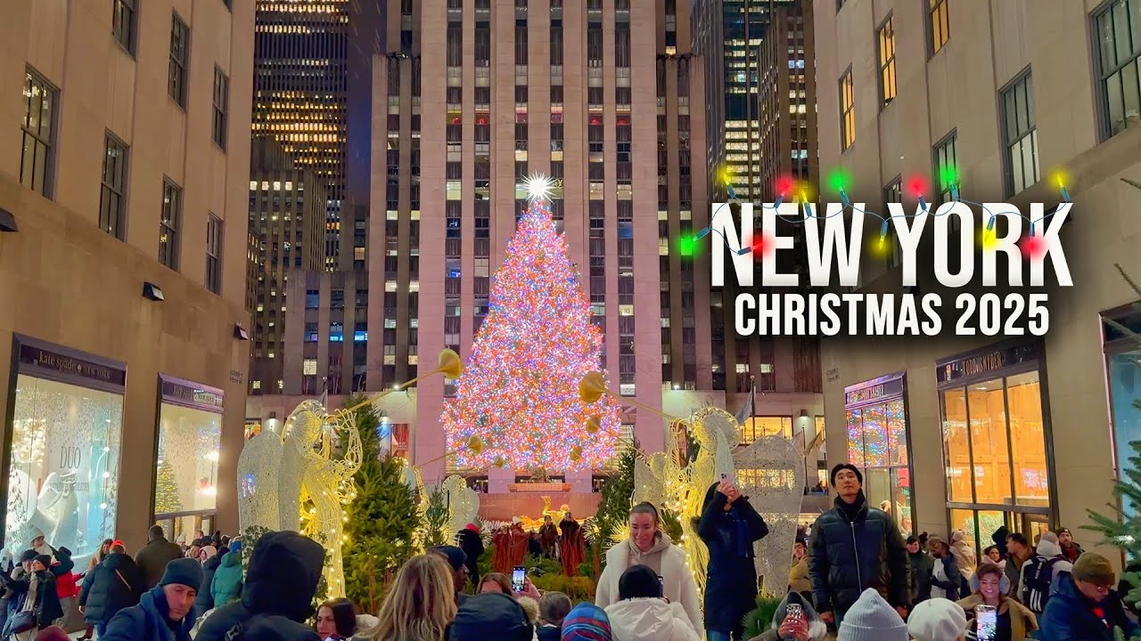 NYC Christmas Walk 2025 ✨ Rockefeller Center Christmas Tree 2025 Festive Midtown Manhattan Christmas