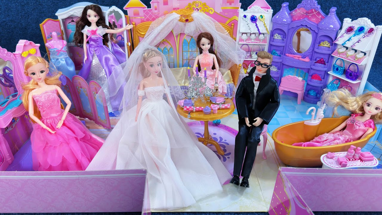 14 Minutes Satisfying with Unboxing Anlili Princess Villa Wedding Dress Up Playset ASMR｜Review Toys