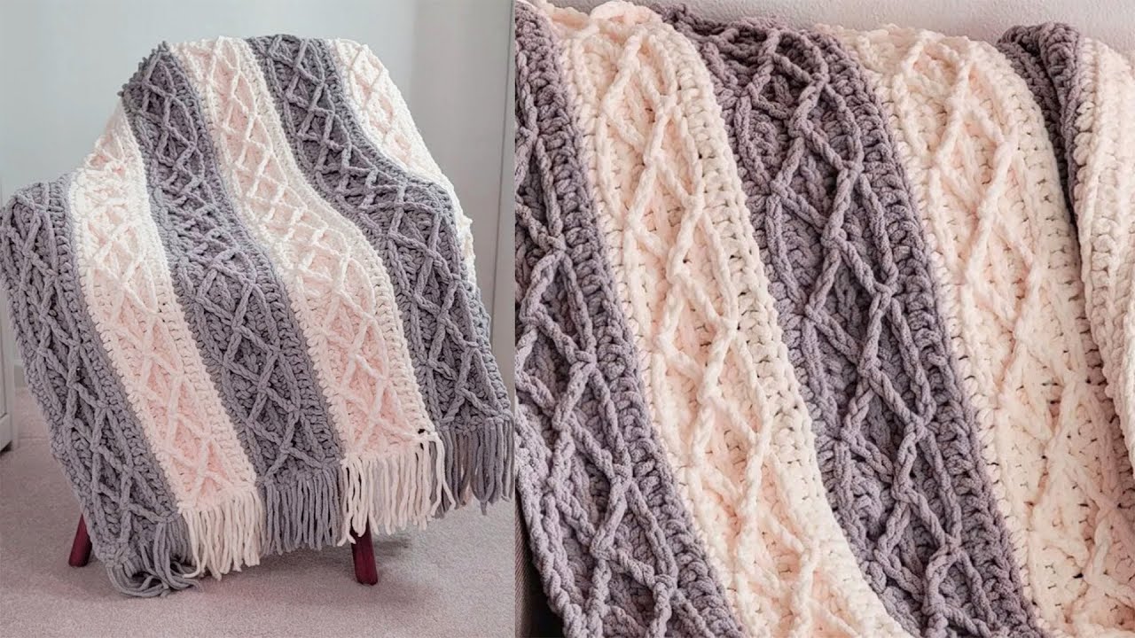 🌿 Descubre Como Hacer La Elegante Puntada Para Mantas , Cobijas, Abrigos     Fácil y Rápida