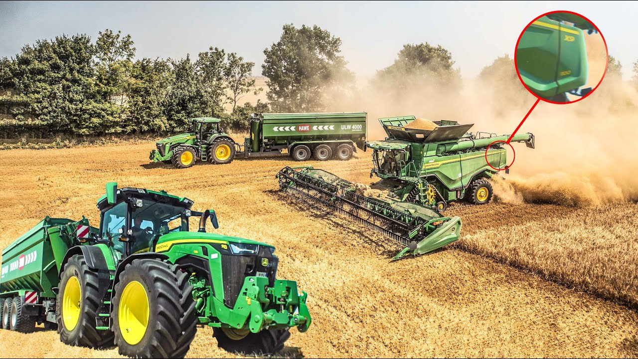 Drusch GIGANTEN 1/2 | (Auf Fehmarn) John Deere X9-1100 Mähdrescher / 8R 410 | 4K