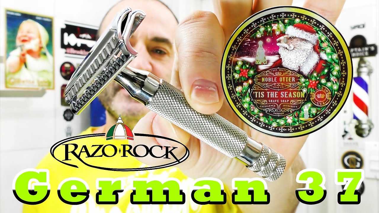 💈Бритьё. Зубастый КОСОРЕЗ RazoRock German Slant 37 Personna 74. Ну, и КРОВУШКИ ПОПИЛ на Рождество 🌲🪒