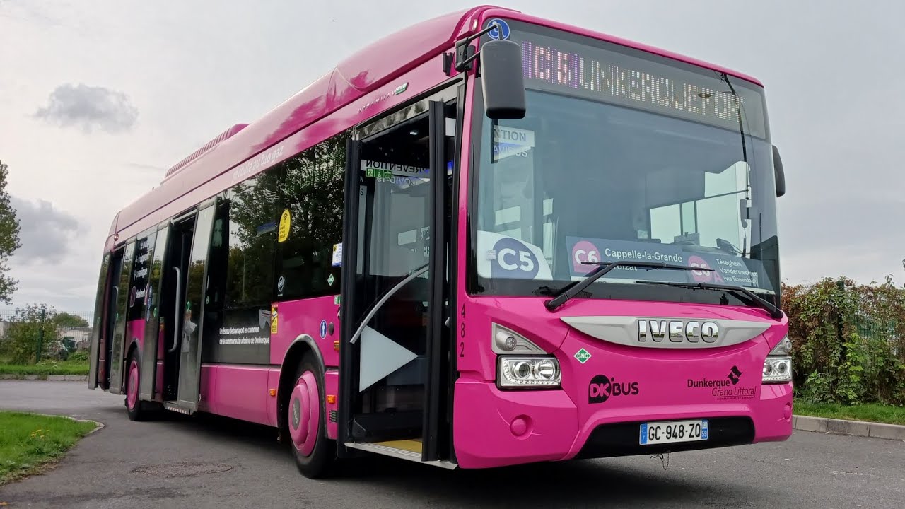 Dkbus marine ligne C5 Dunkerque fort de petite synthe iveco urbaway 12 NP BHNS 482
