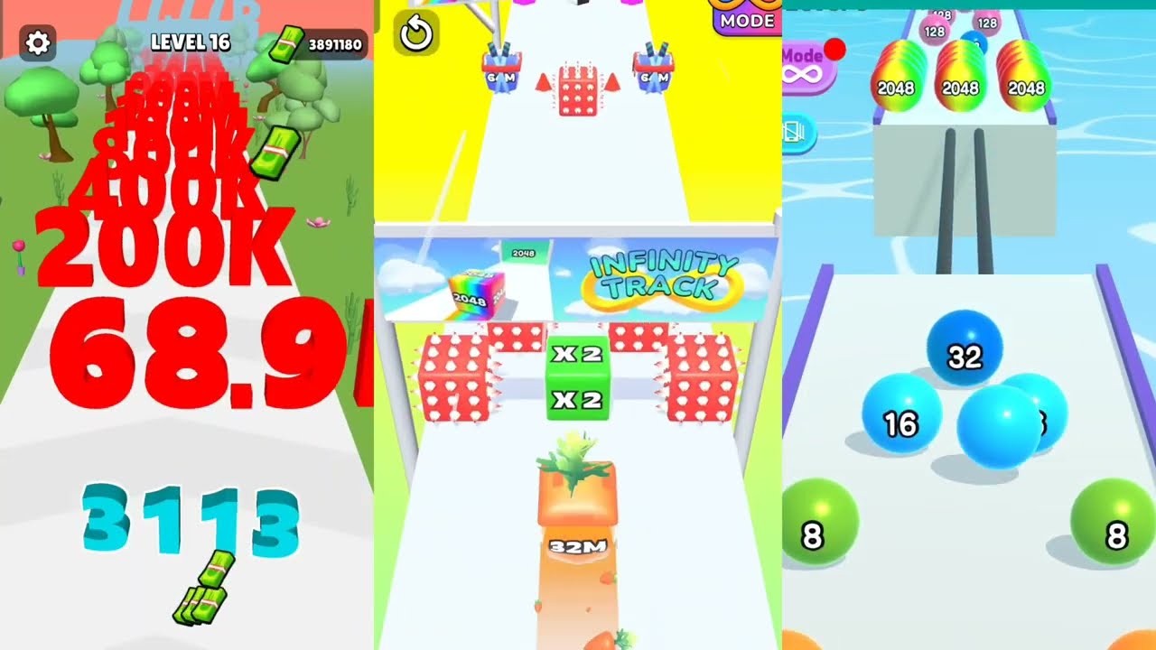 Number Ball 3D Merge Games, Jelly Run 2048 Number Run ! Satisfying Ball Gameplay 