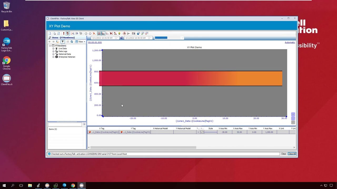 FactoryTalk View SE - XY Plot Trending