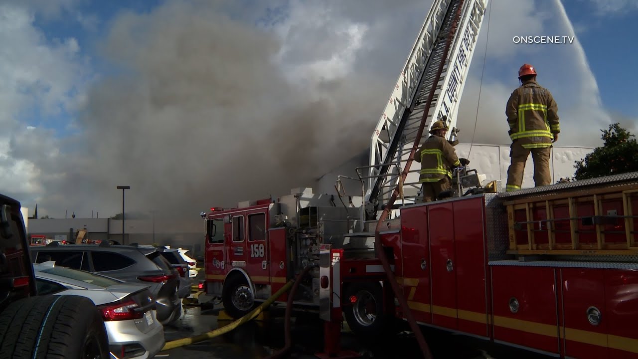 Massive Blaze Erupts at Carson Business Plaza: Second Alarm Fire Engulfs Area