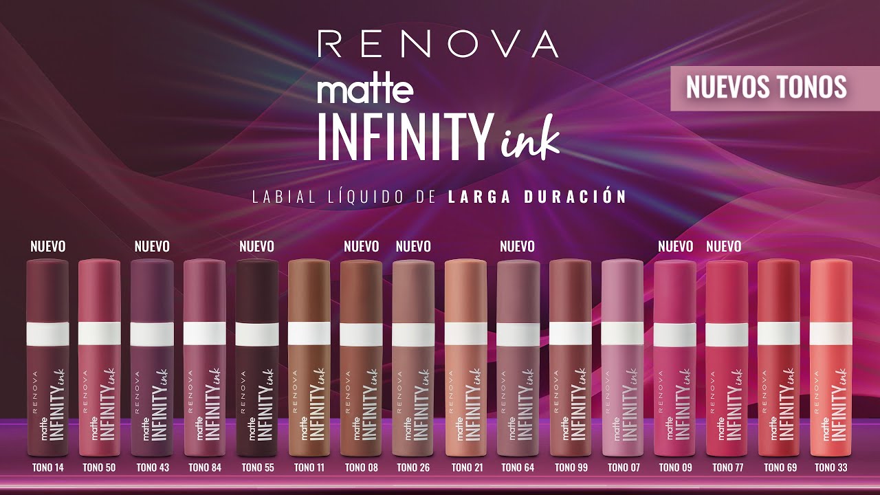 Labiales Matte Infinity Ink de RENOVA - Nuevos Tonos