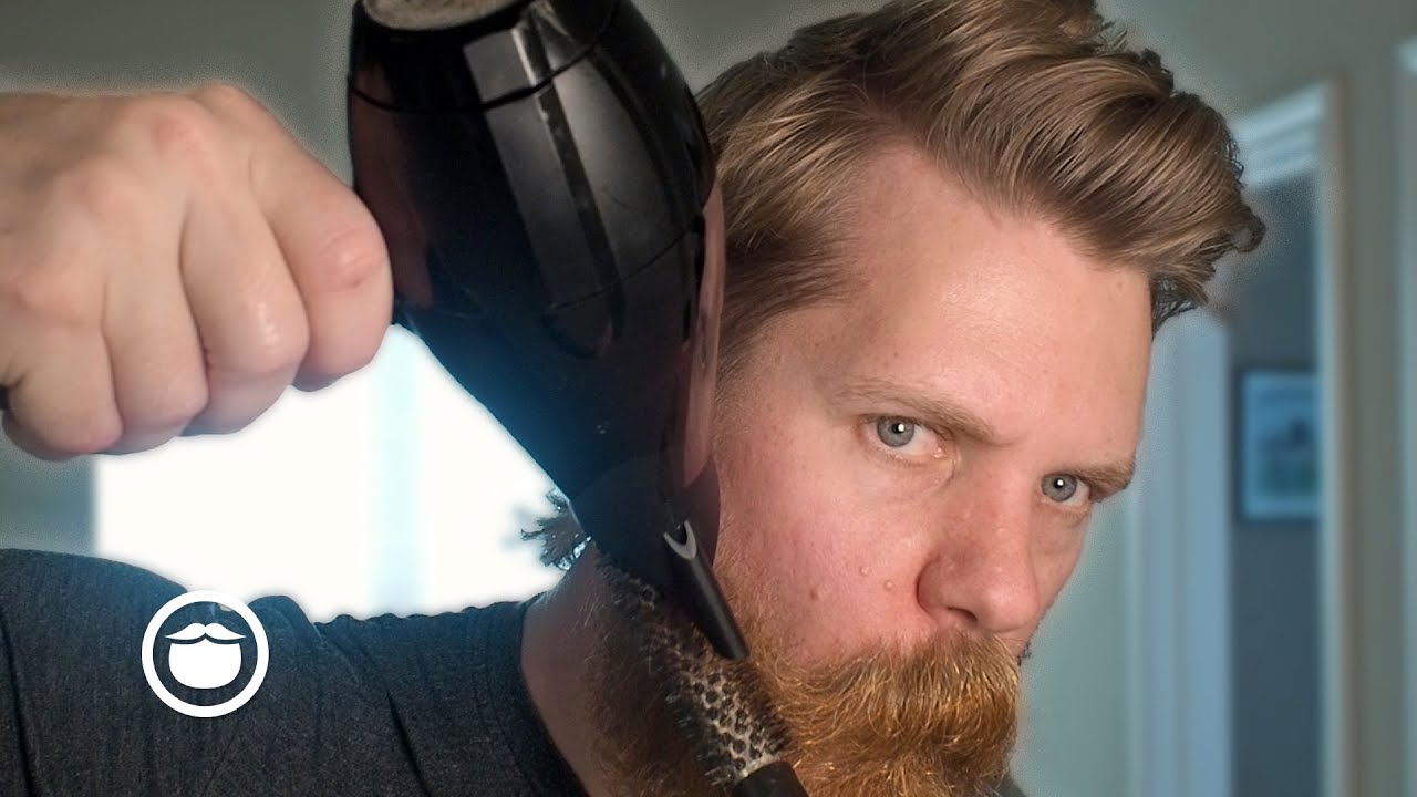 Round Brush Beard Grooming Technique to Control a Curly Beard