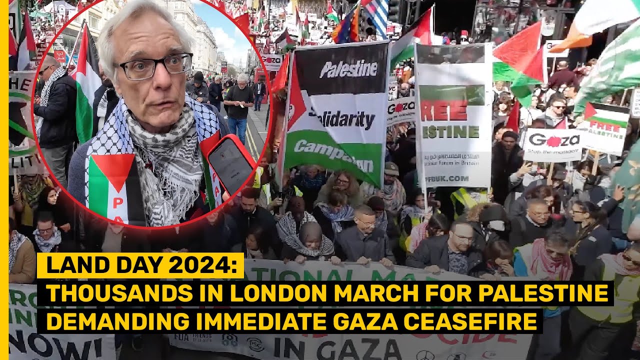 THOUSANDS IN LONDON MARCH FOR PALESTINE DEMANDING IMMEDIATE GAZA CEASEFIRE