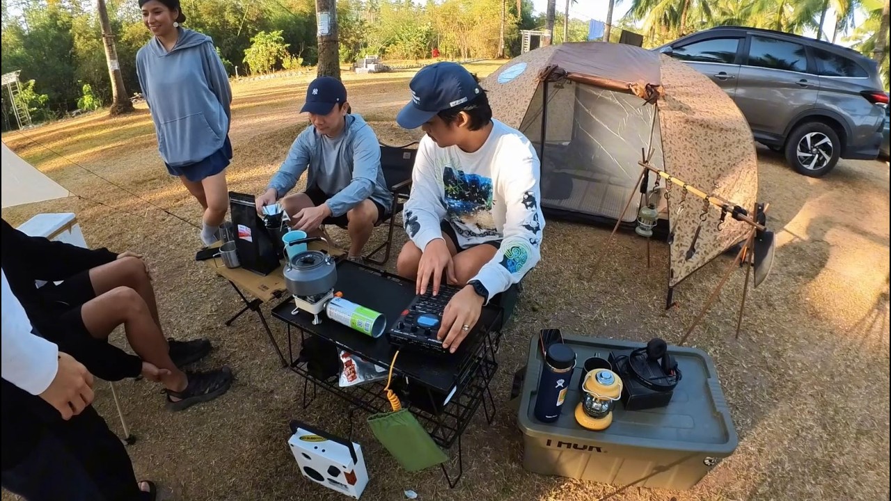 SP404 beat set at camp | making coffee with the homies