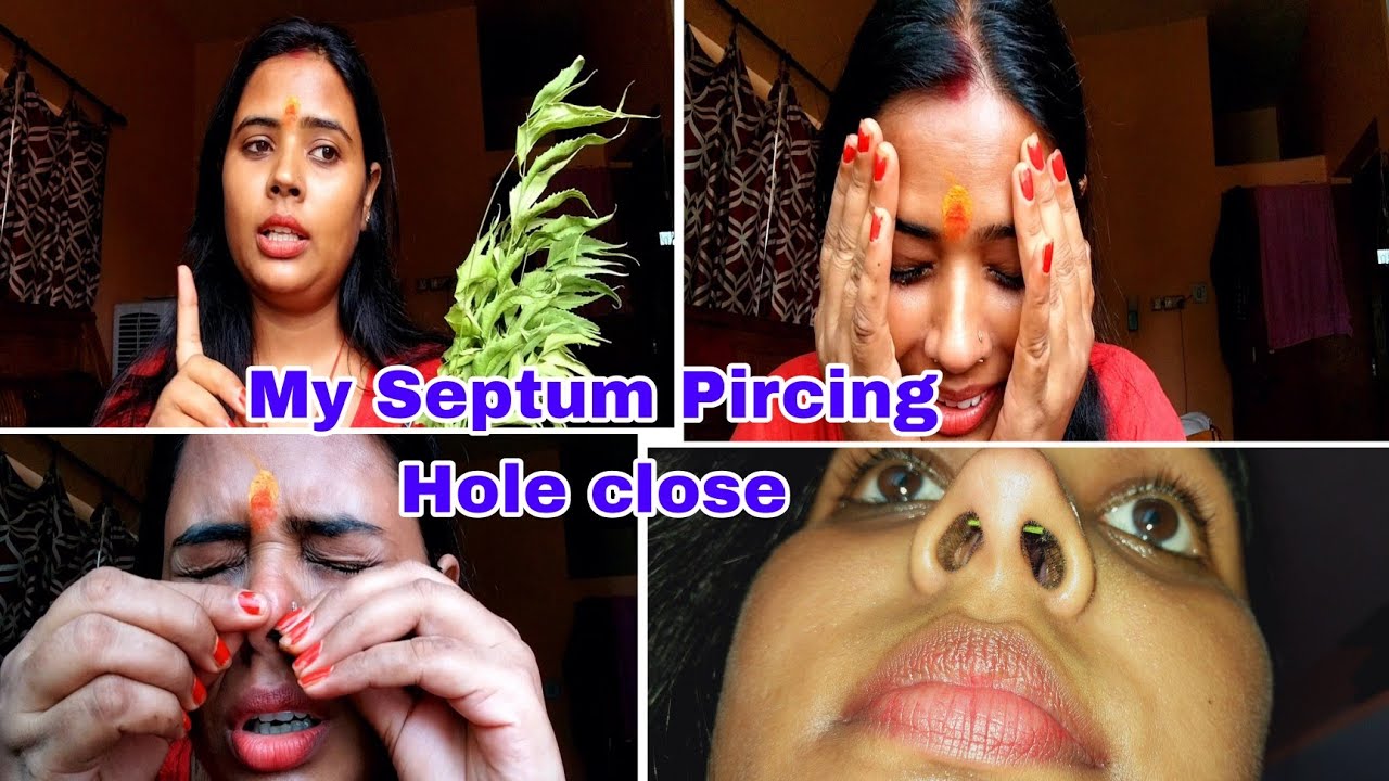 My Septum Pircing hole close 😢😭, Neem stem insert Septum Pircing, Septum Piercing