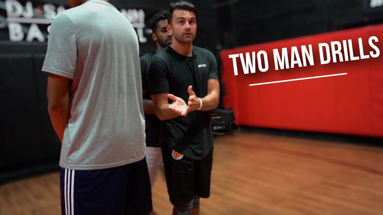 Two man Pin Down drills with DJ Sackmann | HoopStudy Basketball