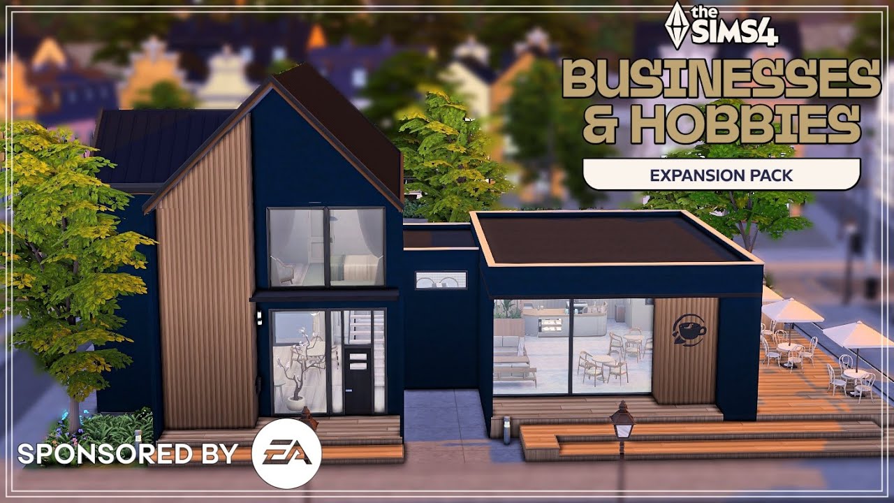House with Small Coffee shop │ The Sims 4 Businesses and Hobbies │  ⭐GIVEAWAY ⭐