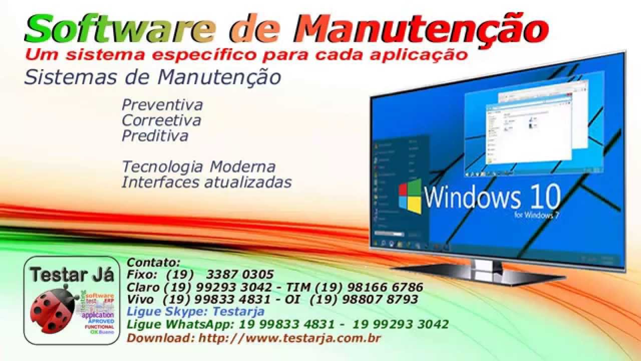 Software para manuten&ccedil;&atilde;o interna de equipamentos
