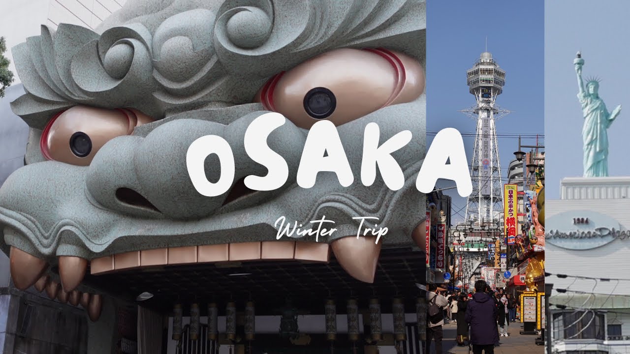 Osaka Vlog 🇯🇵 Winter Dotonbori, Shinsekai, America Town, Namba Yasaka Jinja Shrine, etc
