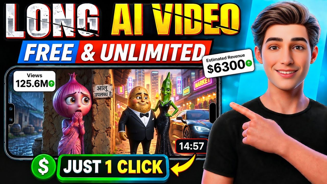 Long AI Video Kaise Banaye (15 Min) Using Just 1 Prompt🔥|| Ai Automation 2026