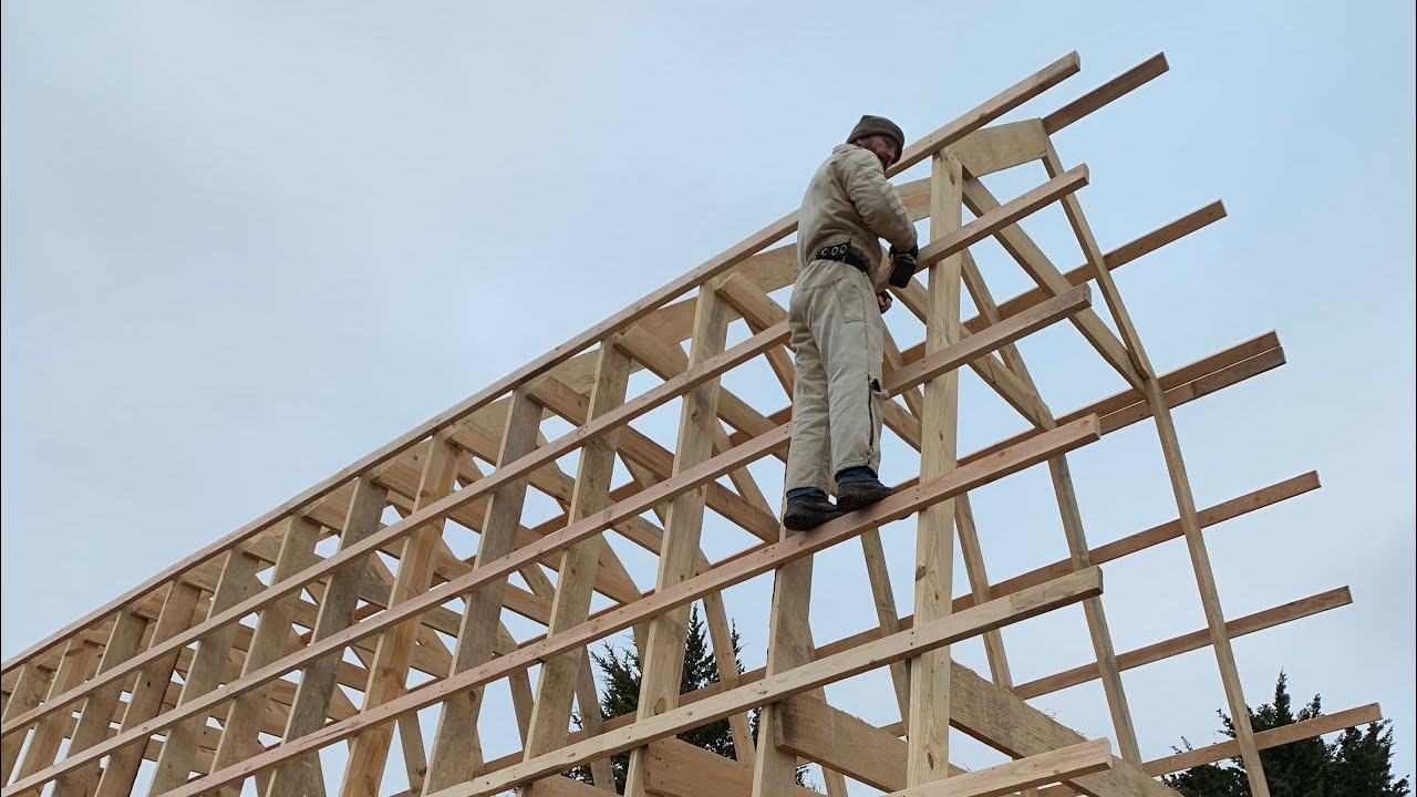 Construction & Installation of Rafters on our Kansas Cabin!