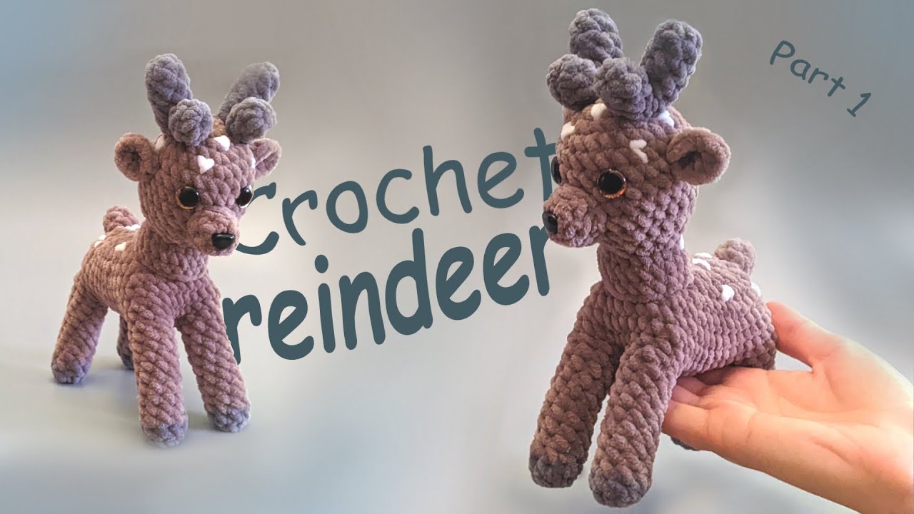 Crochet reindeer part 1 🦌| Free amigurumi Christmas pattern for beginners