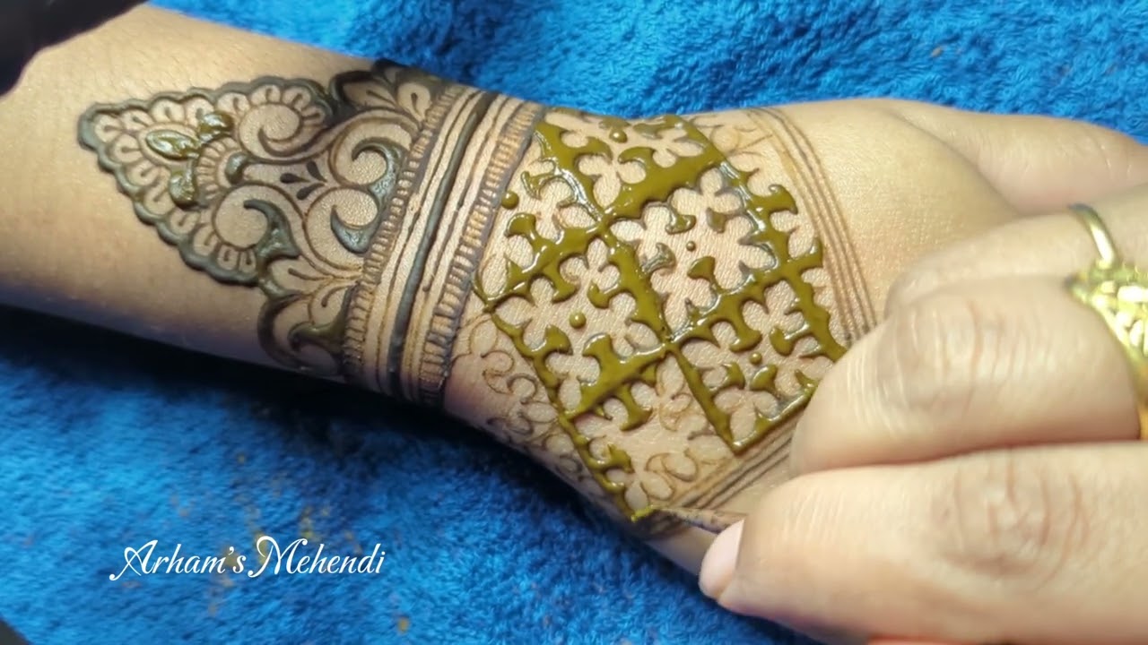 easy and gorgeous design || 1st try this grid|| Arham's Mehendi ||
