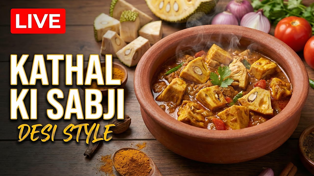 Desi Kathal Sabzi 🔥 | Live Cooking 😍 #cooking #food