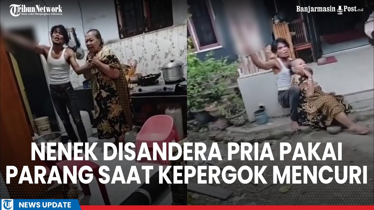 Detik-detik Nenek Disandera Pria Berparang di Kotapinang, Kepergok Mencuri dan Langsung Ditangkap