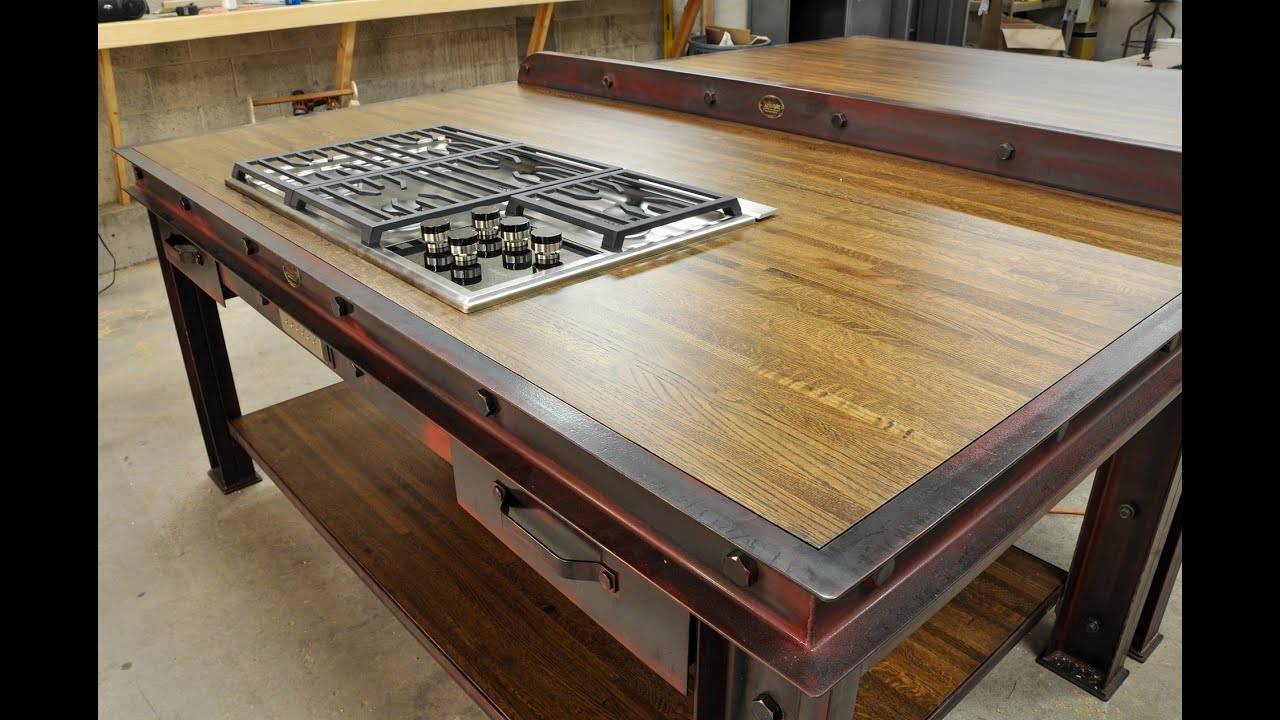 Vintage Industrial Kitchen Island