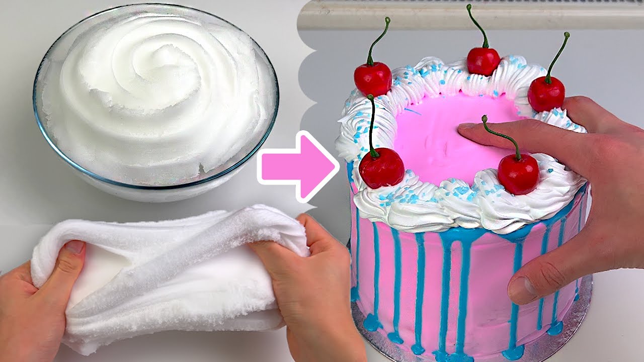 GIANT Satisfying Slime Cake ASMR + Decorating & Icing Tutorial 🧁