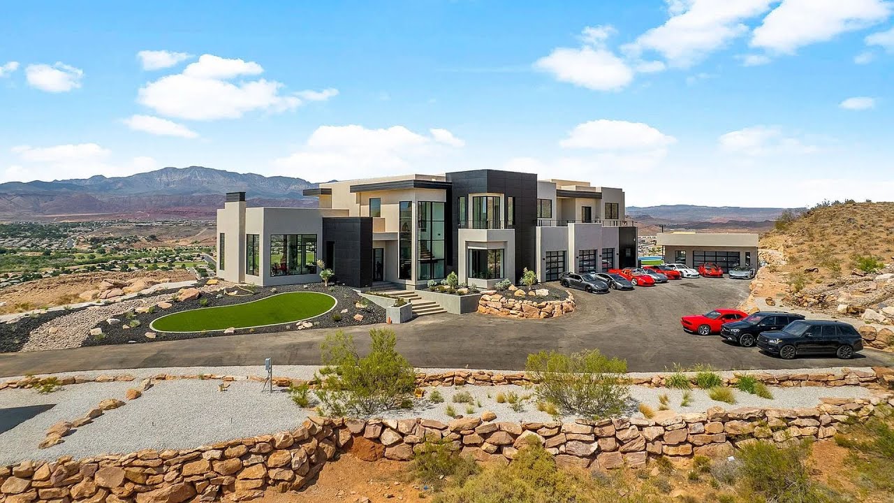 $10M! Astonishing hilltop estate with helicopter pad and 360 degree expansive views in Saint George