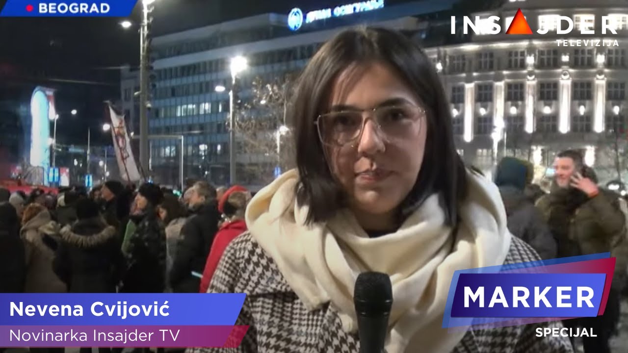 Studenti beogradskog univerziteta na Trgu republike pružaju podršku kolegama u Kragujevcu