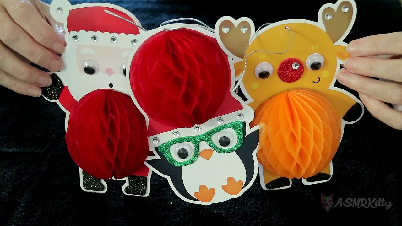 Crinkly Paper Christmas Decorations Art & Craft | ASMR No Talking