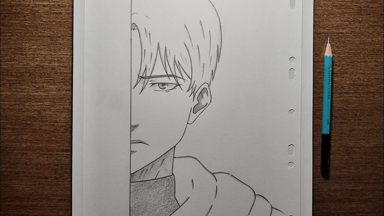 Easy Drawing | Learn to draw Levi Ackraman step-by-step - Attack on Titan
