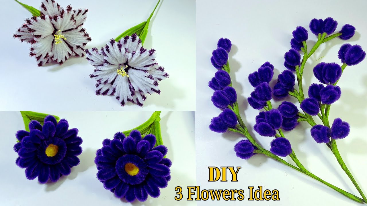 3 DIY Ideas  | How to Make Pipe Cleaner Flowers