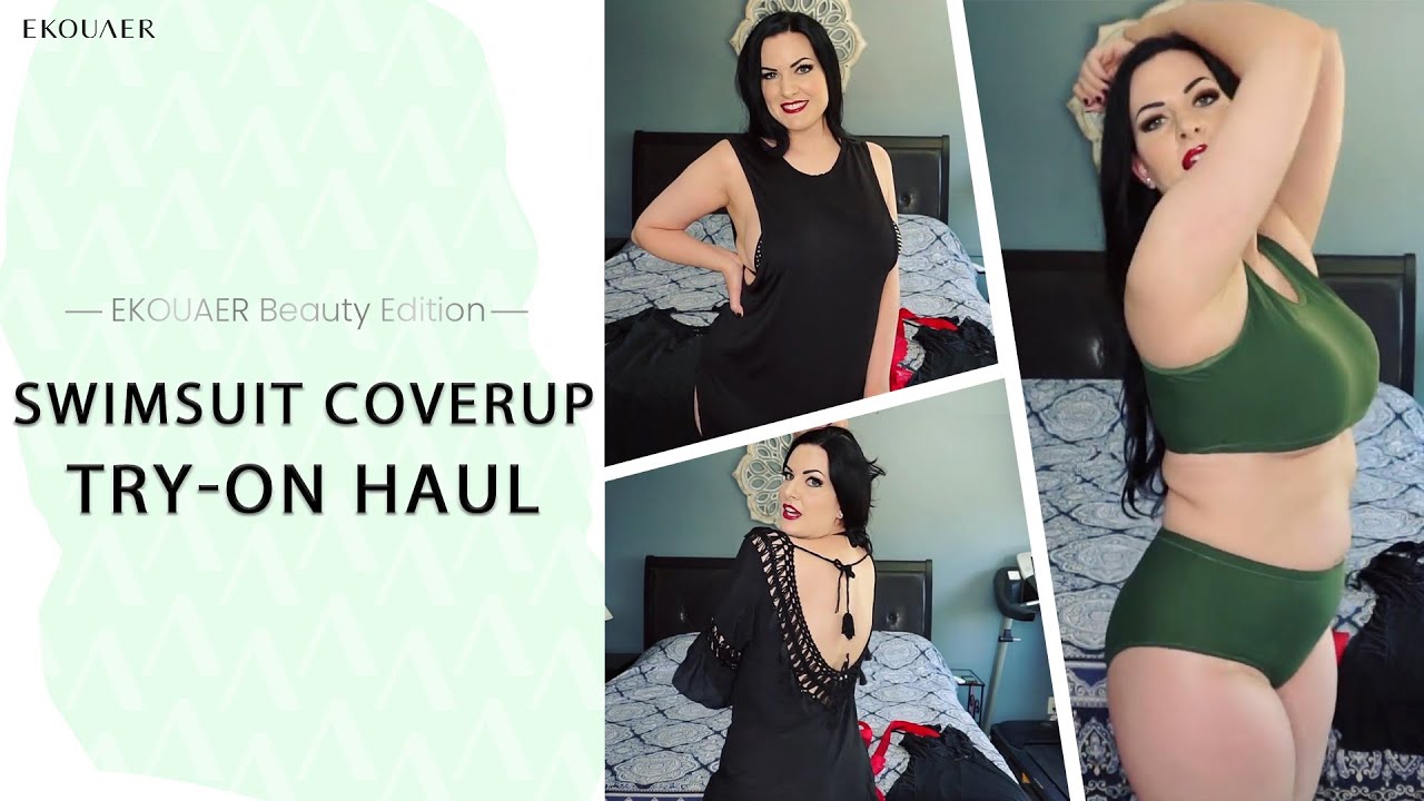 Summer Try on Swimsuit & Bikini Coverups Haul | Ekouaer ft. Raven Rose