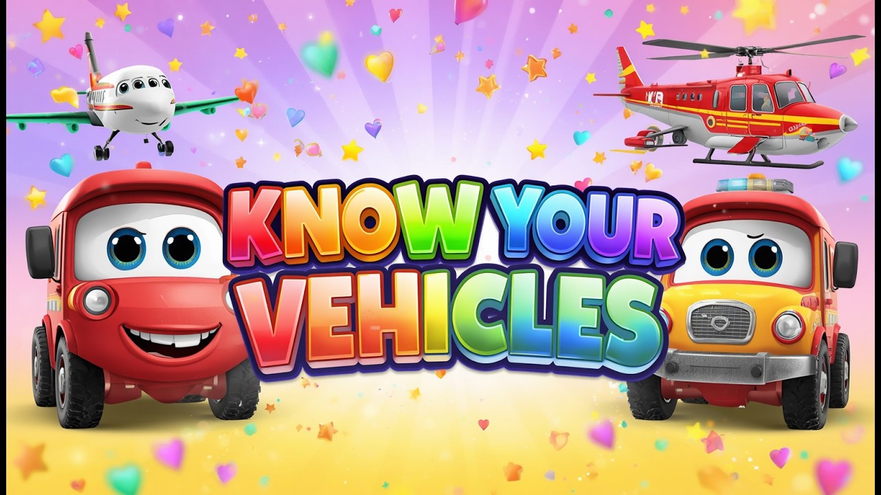 “Know Your Vehicles! 🚗🚌🚜 Fun & Educational Video for Kids | Learn Vehicle Names Easily”